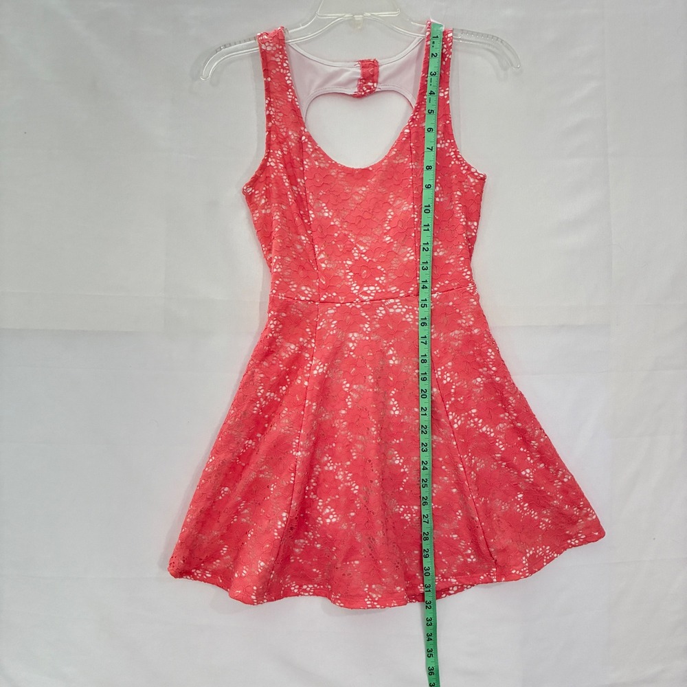 Y2K Wet Seal Lace Dress Small* Coral Pink Fit Flare Coquette Heart Barbie
Skater - Picture 5 of 8